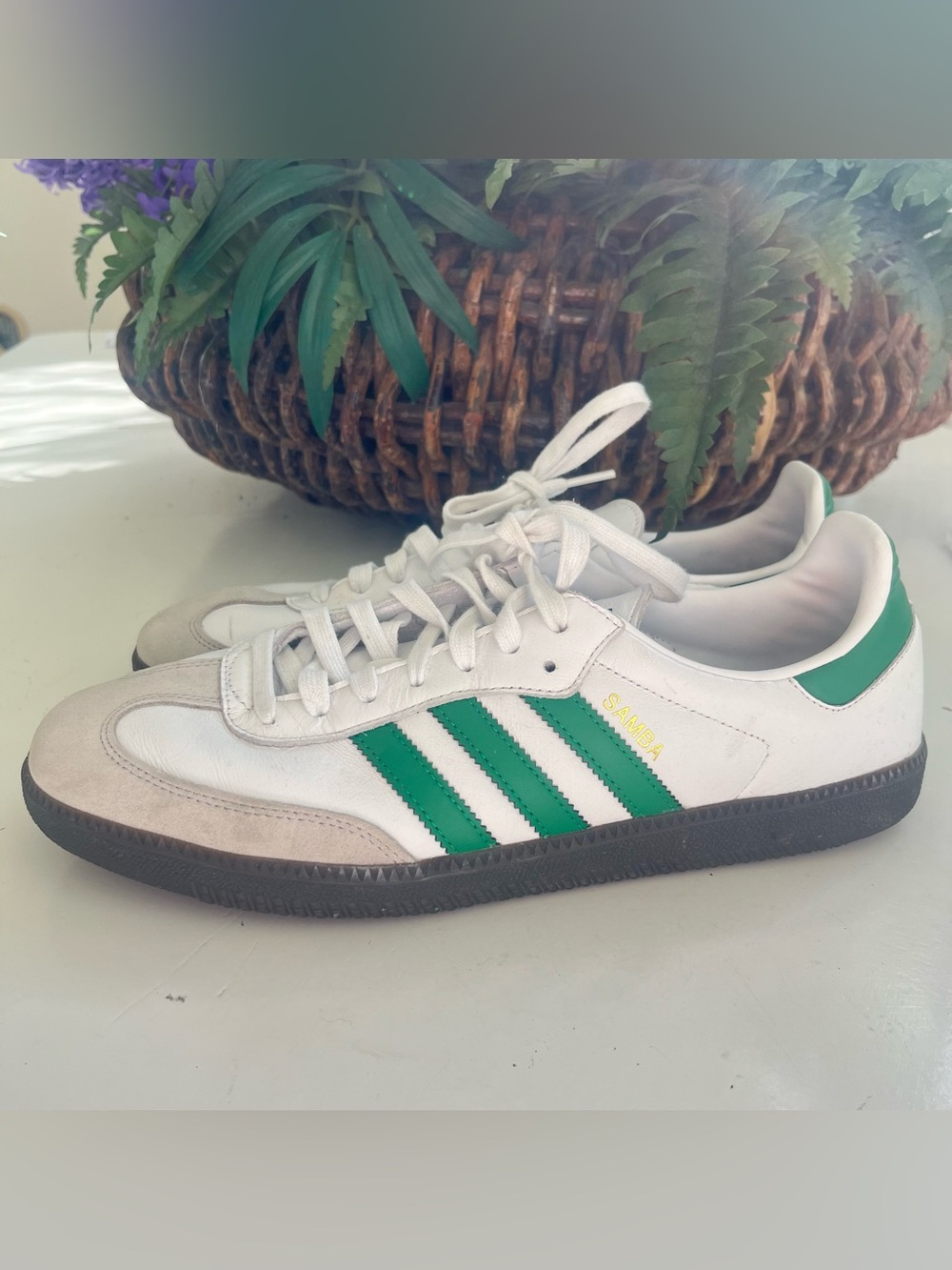 Adidas SAMBA OG White leather Collegiate Green Sneaker Men 11.5 Gum IG1024 MINT